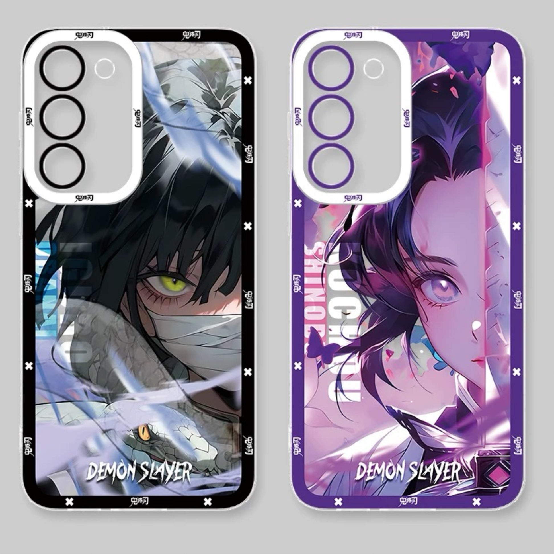 Japanese Anime Kimetsu no Yaiba Demon Slayer Half Battle Soul Style | Iguro Obanai Kocho Shinobu - Phone Case Samsung Galaxy S26 S25 S24 S23 S22 S21 FE Ultra Edge