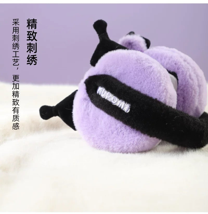 Sanrio Fluffy Earmuffs with Animals friends | My Melody Kuromi Cinnamoroll Pompompurin Pochacco - Headband and Hair Winter Accessory Outfits KawaiiGiftLand
