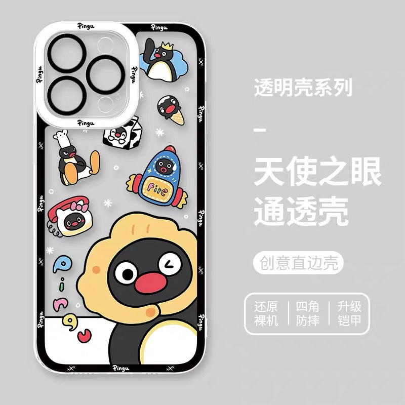 เคสไอโฟนลายการ์ตูนเพนกวินสุดน่ารัก Pingu & Friends 8 สไตล์ สำหรับ iPhone SE2 XS XR X 11 12 13 14 15 16 16e 17 17e Pro Promax 12mini 13mini
