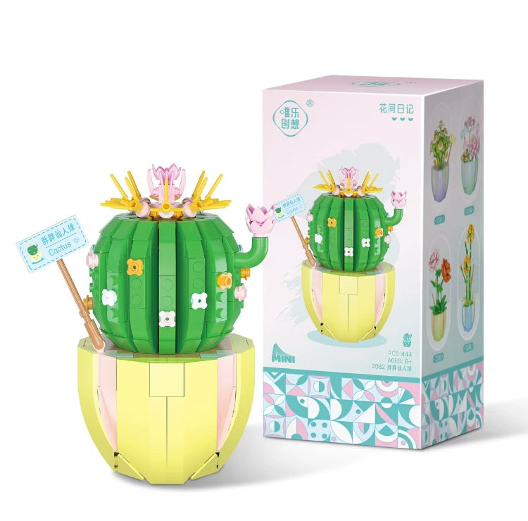 Mini Block Building Flower Dairy | Rose Jasmine Lilybell Daisy Cactus - Tiny Particle Assembly DIY Handmade Gift KawaiiGiftLand