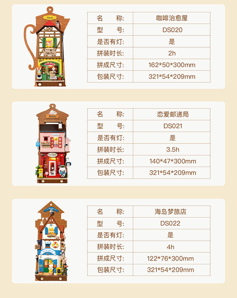 Craft Kits Wooden Hook Key Hanger | Animal Store - DIY Handmade Mini World Miniature Gift with LED Light Room Decoration