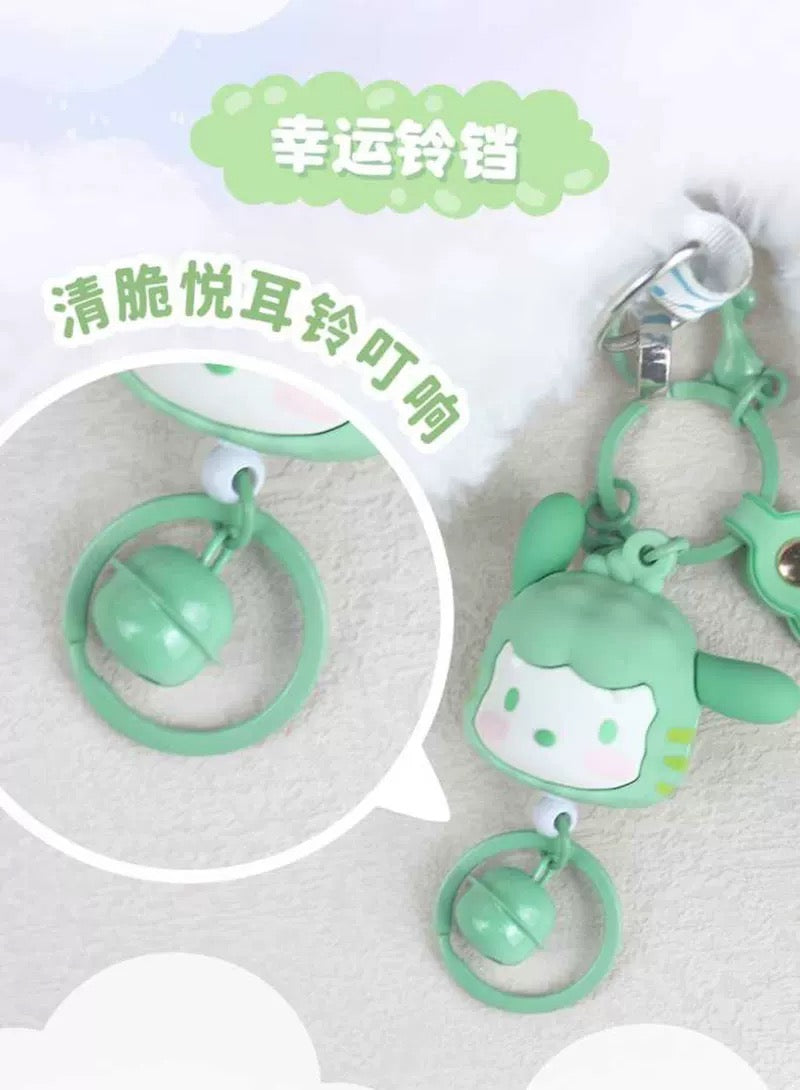 Sanrio Characters Plush Bear Series Keychain with Bell | Hello Kitty My Melody Kuromi Pompompurin Pochacco - Kawaii Item Cute Accessories KawaiiGiftLand