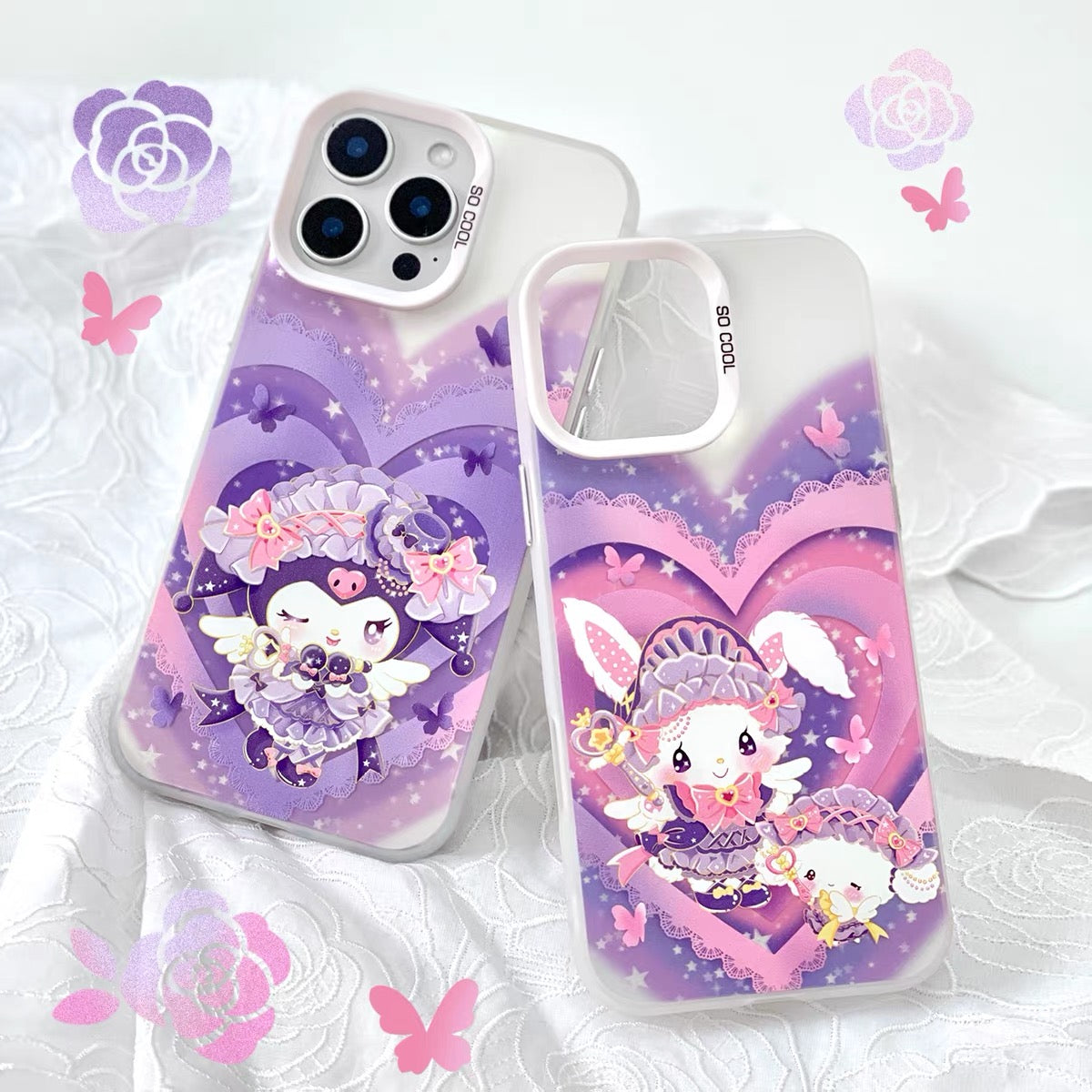 Japanese Cartoon Sanrio Magic Girl Lolita Laser Case | My Melody Kuromi Wish Me Mell & Cogimyun 3 Styles - Phone Case Samsung Galaxy S26 S25 S24 S23 S22 S21 FE Ultra Edge