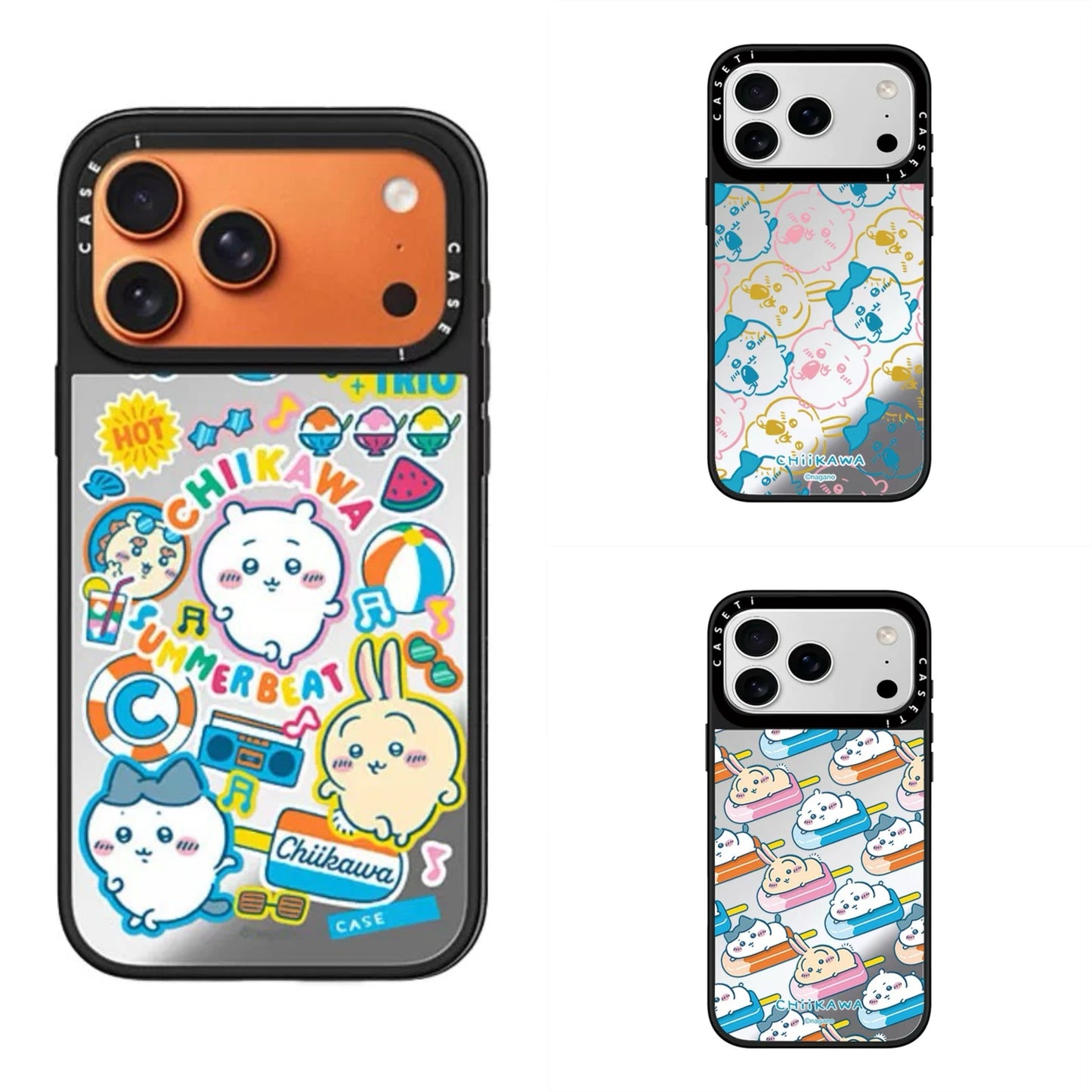 Japanese Cartoon ChiiKawa Mirror Phone Case | ChiiKawa Hachiware Usagi Summer Time Party Part2 6 Styles - iPhone Case 12 13 14 15 16 17 Pro Promax