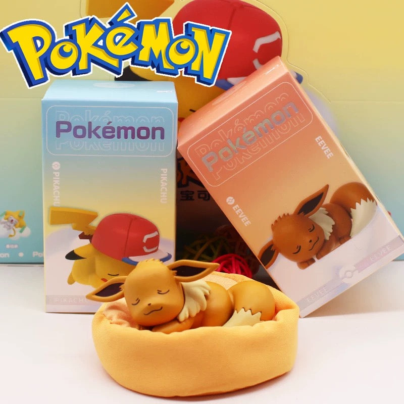 Japan Cartoon Pokemon Casual Time Series Part 1 | Sleeping Pikachu Eevee Bulbasaur Snorlax Jirachi Komala - Figure Kawaii Decoration KawaiiGiftLand