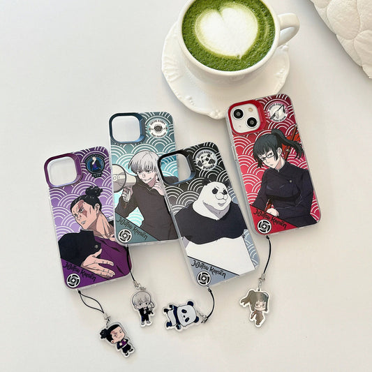 Japanese Anime Jujutsu Kaisen Phone Case with Strap | Inumaki Toge Zenin Maki Todo Aoi Panda - iPhone Case 7 8 PLUS SE2 XS XR X 11 12 13 14 15 16 Pro Promax 12mini 13mini