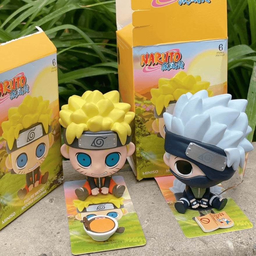 Miniso X Naruto Ninja Mini Sitting Part 1 Series Limited Edition | Naruto Shippuuden Naruto Sasuke Sakura Kakashi Gaara Lee -  Figure Keychain Collectable Toys Mystery Blind Box