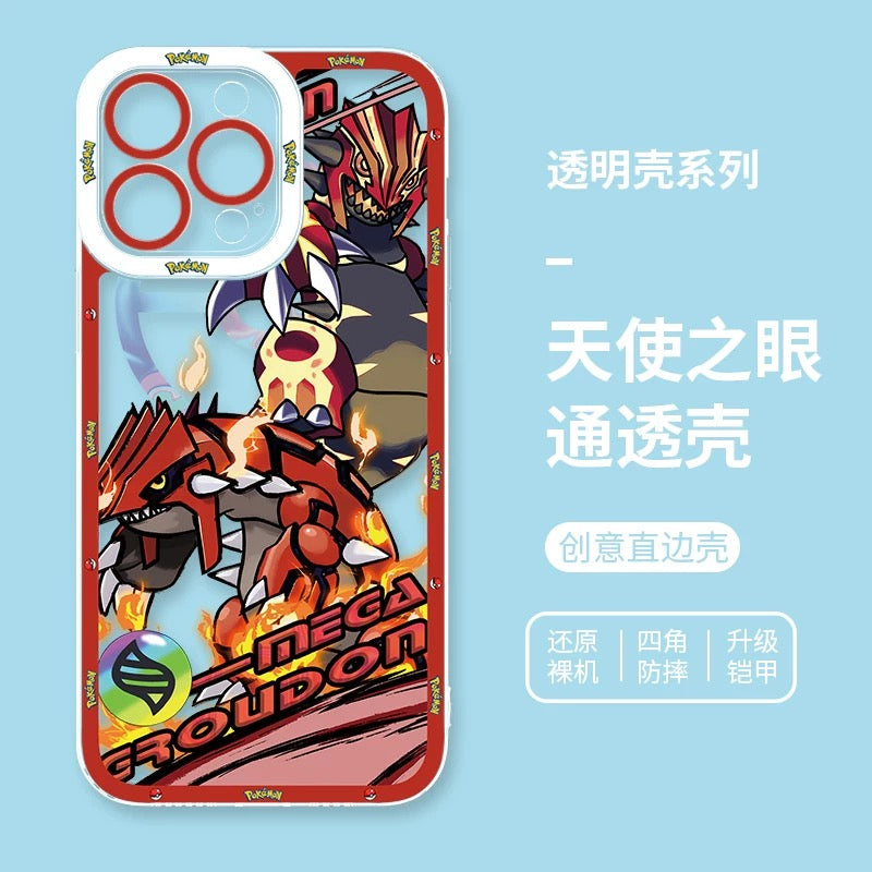 Japan Cartoon Pokemon Mega Evolution Anime | Tyranitar Gyarados Mewtwo Kyogre Gengar Groudon Aerodactyl Ash Greninja - iPhone Case PLUS SE2 XS XR X 11 12 13 14 15 16 16e 17 17e Pro Promax 12mini 13mini