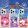 Japanese Cartoon Sanrio Summer Festival Laser Case | Hello Kitty My Melody Kuromi 3 Styles - iPhone Case 11 12 13 14 15 16 16e 17 17e 18 Pro Promax