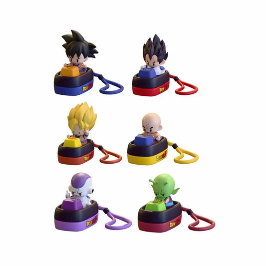 MINISO Dragon Ball Z blind box set - six chibi keycap figures with carabiners