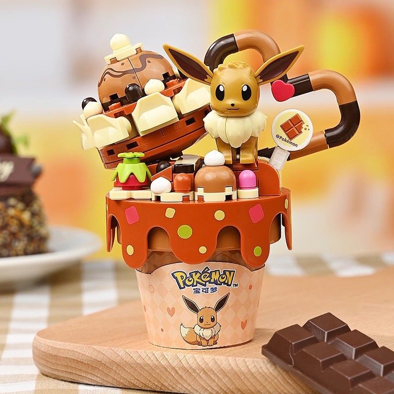 Pokemon Dessert Ice Cream Cone | Pikachu Charmander Squartle Bulbasaur Jigglypuff Eevee - Building Blocks Toy Collections KawaiiGiftLand