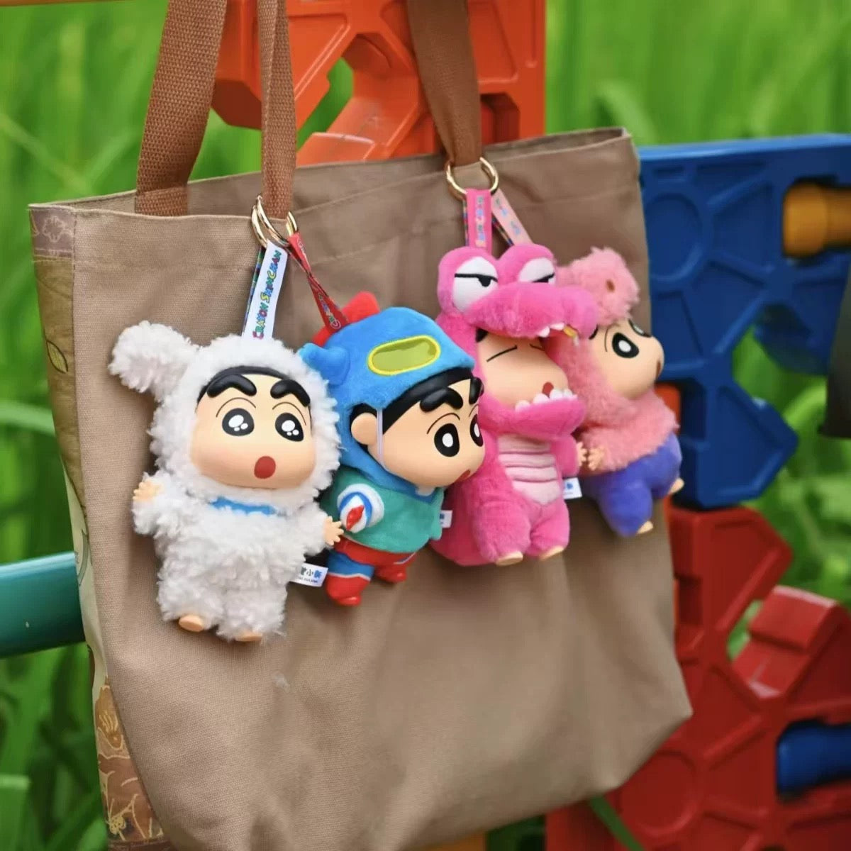 TopToy X Crayon Shin-chan Cosplay Party Part 1 Series Limited | ChocoBi Shiro Action Kamen Buriburi Elephant - Vinyl Face Plush Doll Figure Keychain Collectable Toys Mystery Blind Box