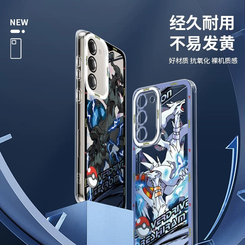 Japan Cartoon Pokemon Mega Evolution Anime | Salamence Steelix Diancie Heracross - Phone Case Samsung Galaxy S26 S25 S24 S23 S22 S21 FE Ultra Edge