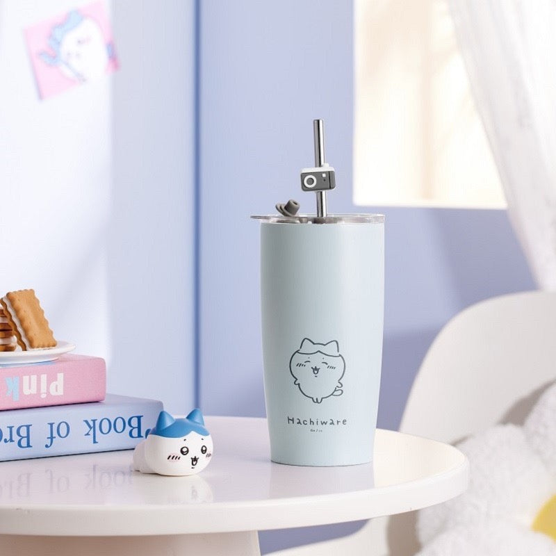ChiiKawa X Miniso | ChiiKawa Hachiware Usagi Metal Water Cup With Straw - Kawaii Item Decoration KawaiiGiftLand