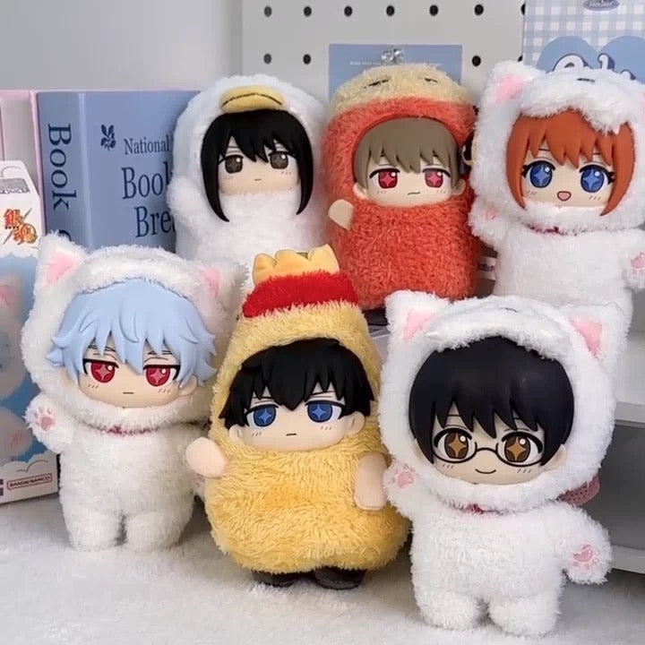 Top Toy X Gintama Part 1 Series SofuNui | Gintoki Kagura Shinpachi Sougo Kotarou Toushirou - Vinyl Face Plush Doll Figure Keychain Collectable Toys Mystery Blind Box