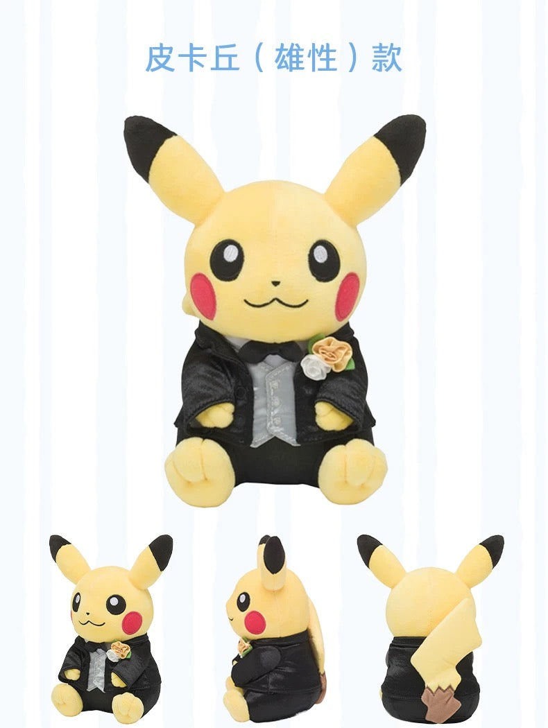 Japan Cartoon Pokemon Center Garden Wedding Version | Male Pikachu & Female Pikachu - Mascot Plush Doll Kawaii Decoration Wedding Gift KawaiiGiftLand