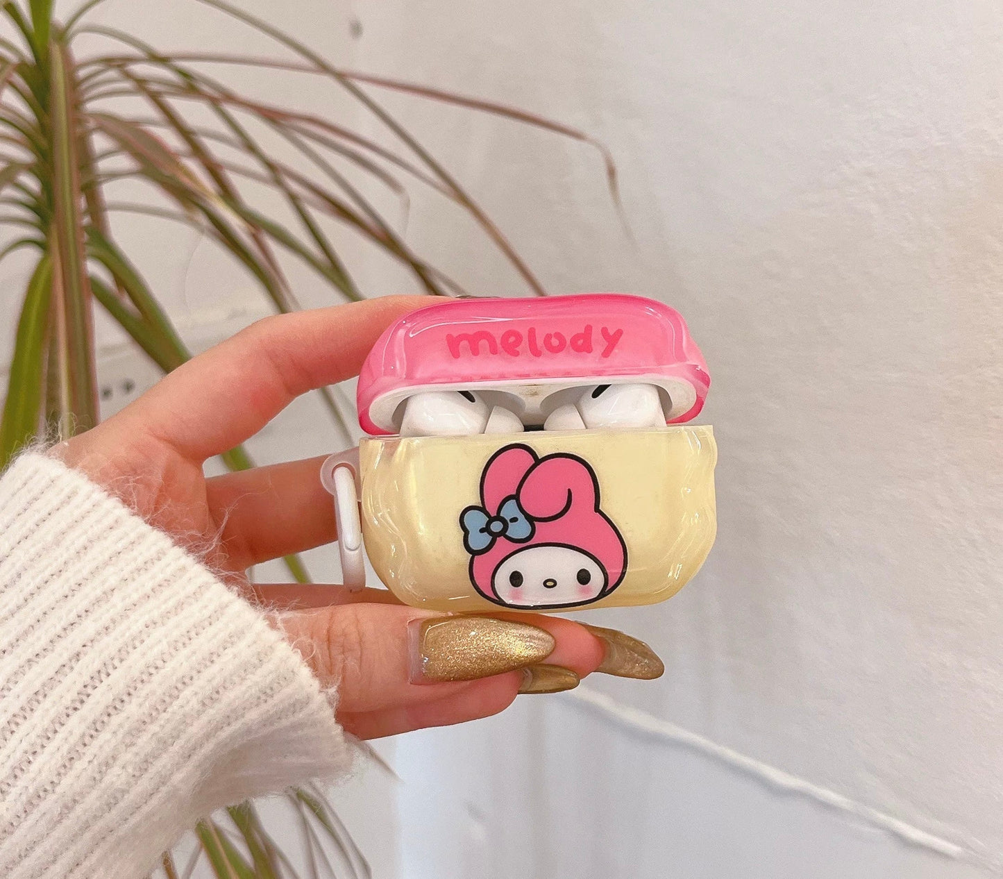 Japanese Cartoon Candy Colour Hello Kitty My Melody Kuromi Pompompurin Pochacco Red Pink Purple Yellow Blue with Keychain - AirPods AirPodsPro AirPods3 AirPods4 Case KawaiiGiftLand