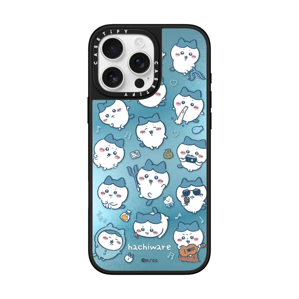 Japanese Cartoon ChiiKawa Mirror Phone Case | ChiiKawa Hachiware Usagi Medley Fun Pose Full Sceen - iPhone Case 11 12 13 14 15 16 Pro Promax KawaiiGiftLand