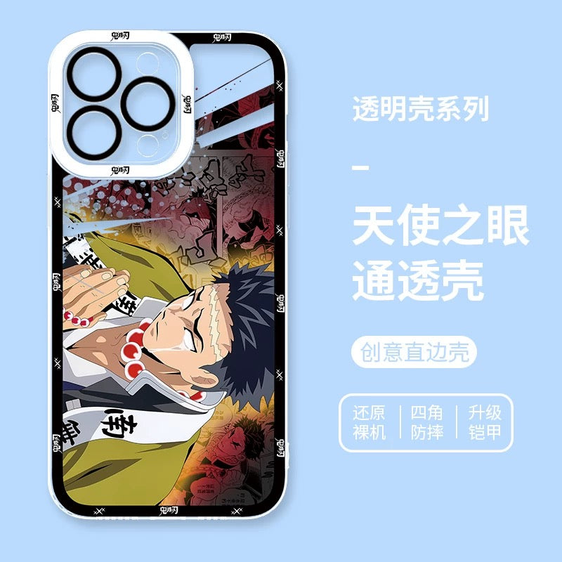 Japanese Anime Kimetsu no Yaiba Demon Slayer Horizontal Version | Kokushibou Tsugikuni Michikatsu Douma Gyoumei Sanemi Kanao Rengoku Uzui Nezuko - iPhone Case PLUS SE2 XS XR X 11 12 13 14 15 16 16e 17 17e Pro Promax 12mini 13mini