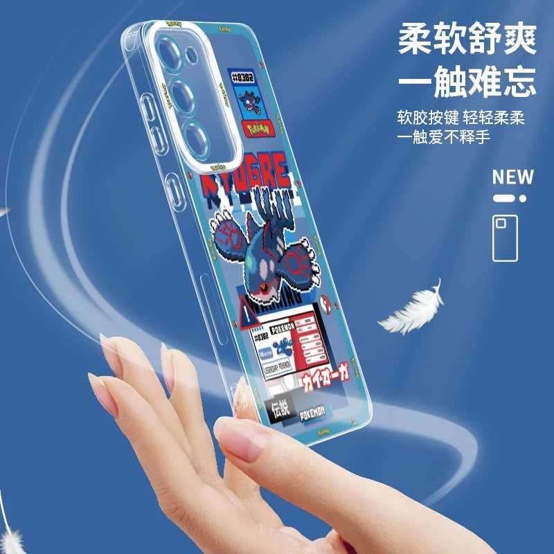 Japan Cartoon Pokemon Game Pixel Version | Ho-Oh Lugia Groudon Kyogre Entei Suicune Raikou Yveltal - Phone Case Samsung Galaxy S26 S25 S24 S23 S22 S21 FE Ultra Edge