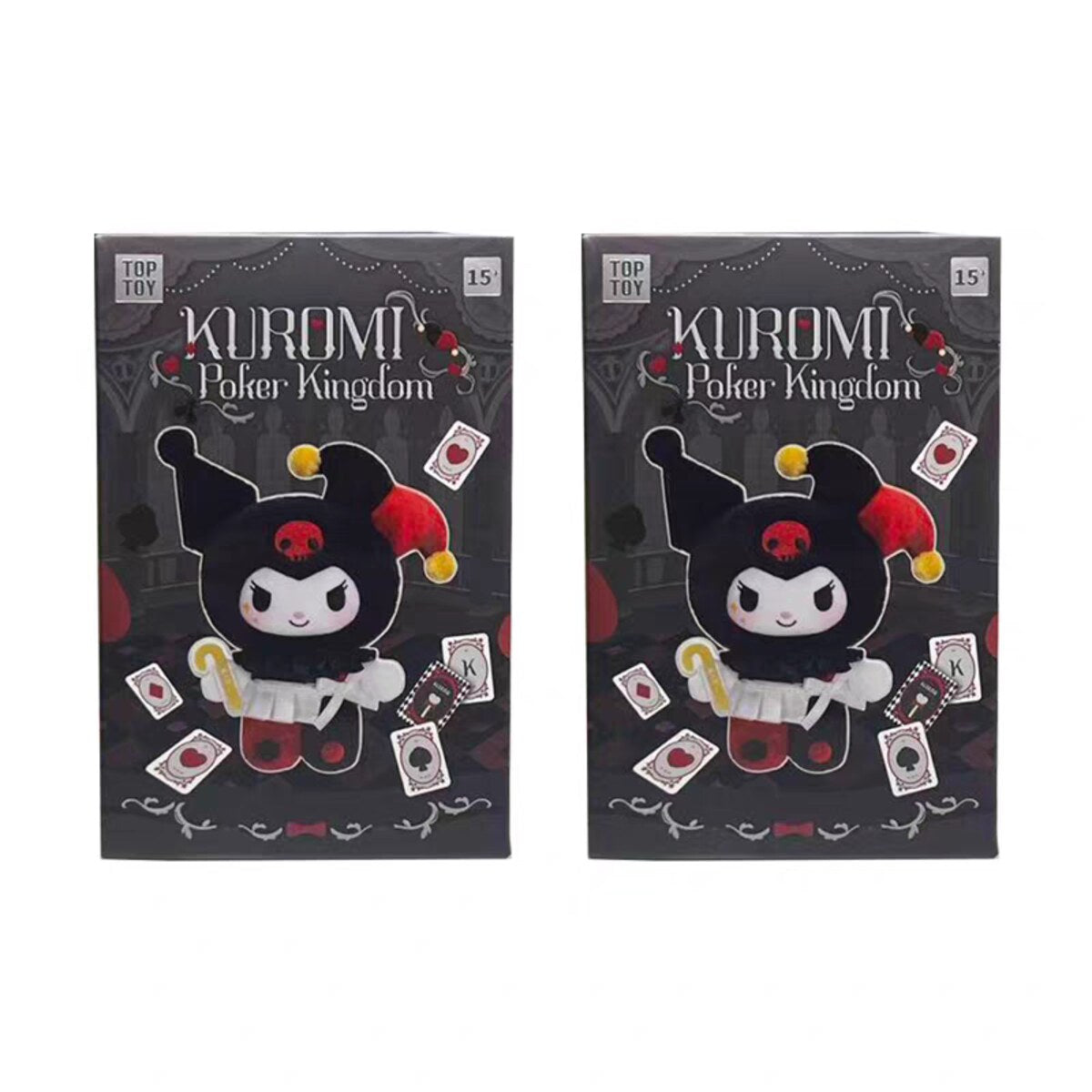 Two TOPTOY Kuromi Poker Kingdom Series blind boxes, designs not repeated