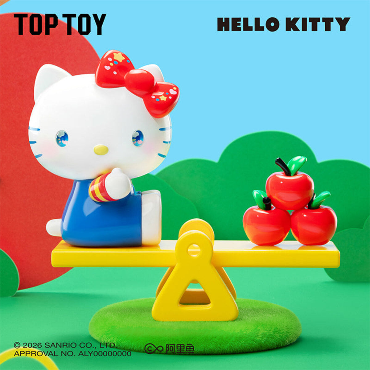 Hello Kitty Classic Revival Series figure - Weigh With Apples design with apple balance scale