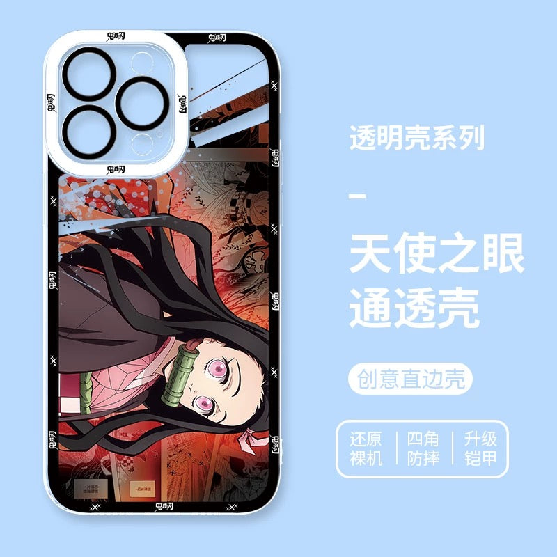 Japanese Anime Kimetsu no Yaiba Demon Slayer Horizontal Version | Kokushibou Tsugikuni Michikatsu Douma Gyoumei Sanemi Kanao Rengoku Uzui Nezuko - iPhone Case PLUS SE2 XS XR X 11 12 13 14 15 16 16e 17 17e Pro Promax 12mini 13mini