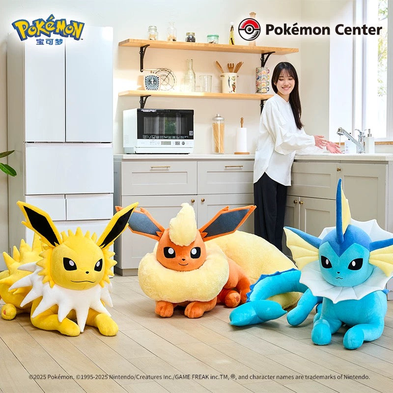 [Pre Order] Japan Cartoon Pokemon Center Eevee Evolution Evolve 1:1 Plush Doll | Vaporeon Jolteon Flareon - Super Giant Plush Doll  Kawaii Decoration KawaiiGiftLand