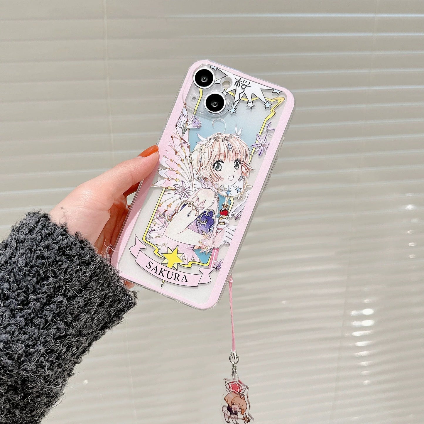 CardCaptorSakura Card Version Part 3 | Purple Flower & Rose - iPhone Case 6 7 8 PLUS SE2 XS XR X 11 12 13 14 15 16 Pro Promax 12mini 13mini KawaiiGiftLand