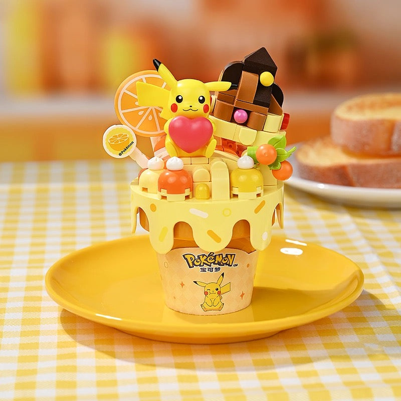 Pokemon Dessert Ice Cream Cone | Pikachu Charmander Squartle Bulbasaur Jigglypuff Eevee - Building Blocks Toy Collections KawaiiGiftLand