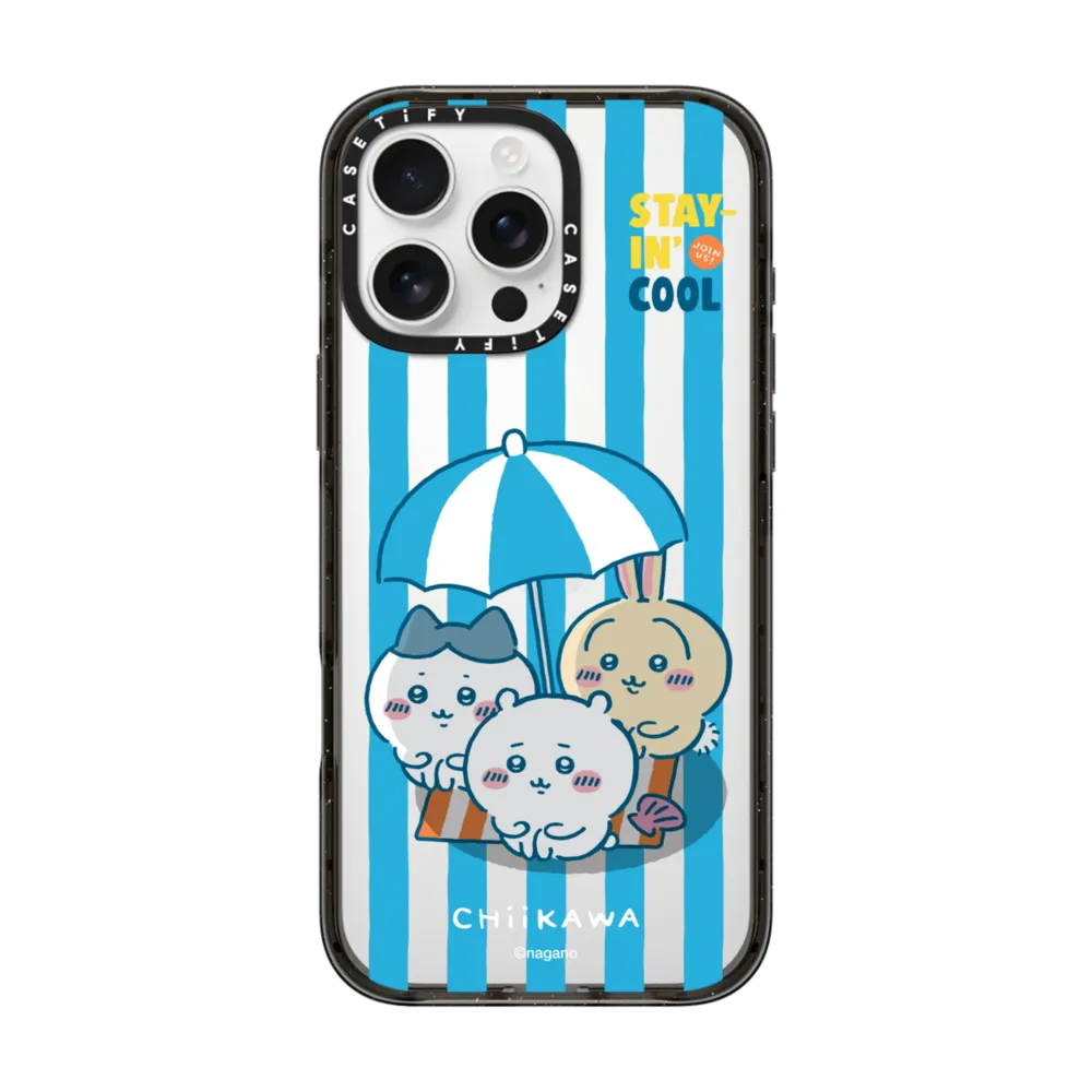 Japanese Cartoon ChiiKawa Clear with Transparent Black Frame Phone Case | ChiiKawa Hachiware Usagi Summer Time Party Part1 6 Styles - iPhone Case 12 13 14 15 16 17 Pro Promax