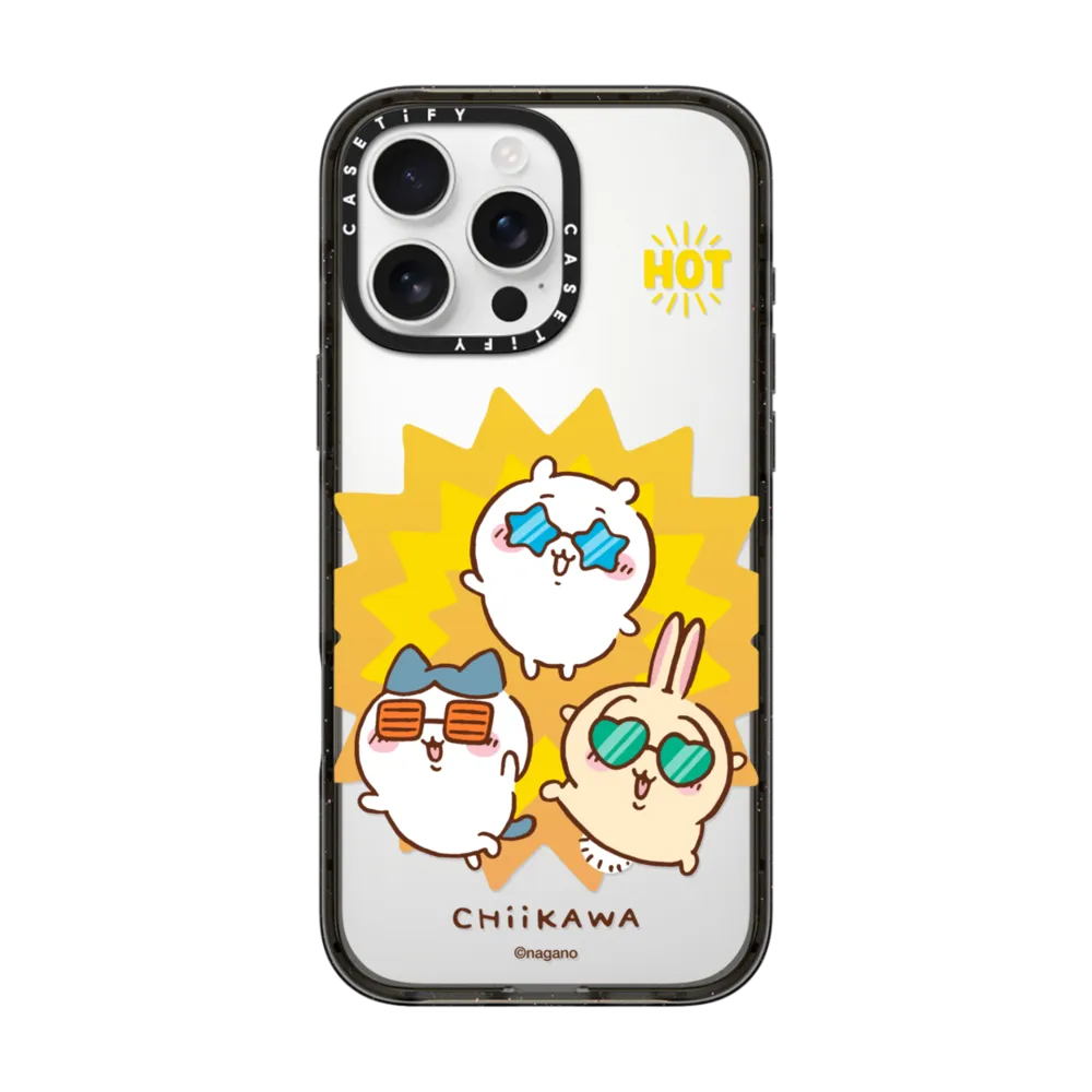 Japanese Cartoon ChiiKawa Clear with Transparent Black Frame Phone Case | ChiiKawa Hachiware Usagi Summer Time Party Part1 6 Styles - iPhone Case 12 13 14 15 16 17 Pro Promax
