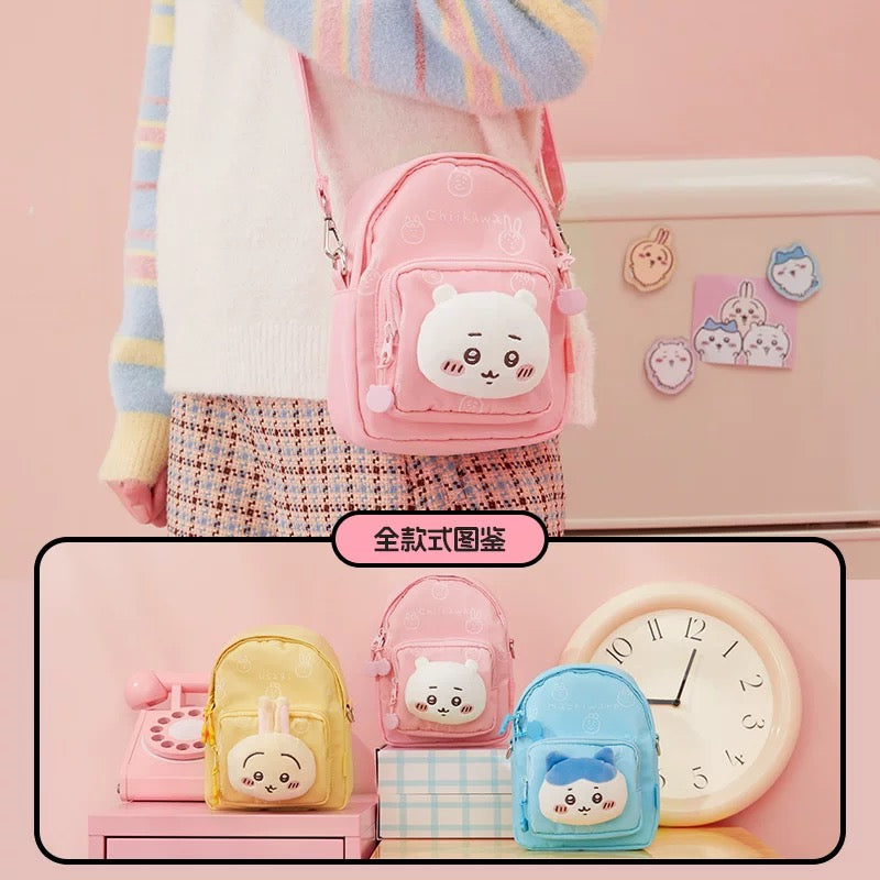 ChiiKawa X Miniso | ChiiKawa Hachiware Usagi Plush Head Mini Shoulder Bag - Kawaii Item Plush Cute Decoration KawaiiGiftLand