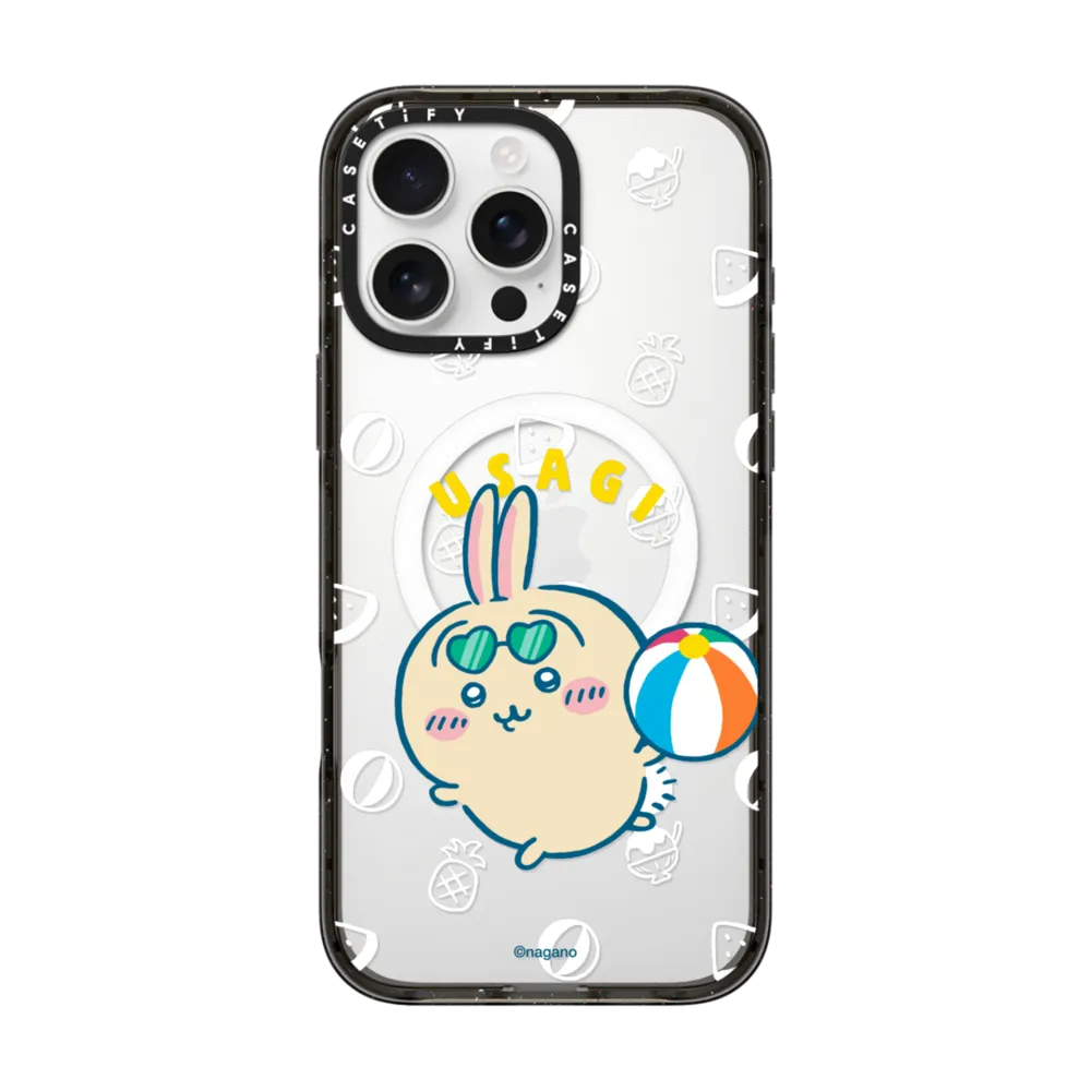 Japanese Cartoon ChiiKawa Clear with Transparent Black Frame Phone Case | ChiiKawa Hachiware Usagi Summer Time Party Part2 6 Styles  - iPhone Case 12 13 14 15 16 17 Pro Promax