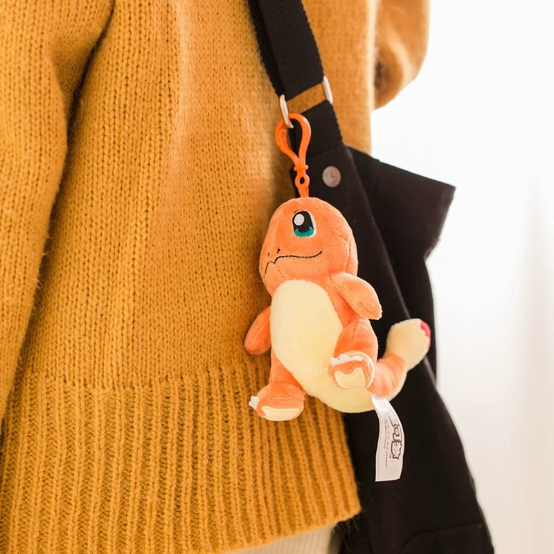 Japan Cartoon Pokemon Keychain | Pikachu Bulbasaur Charmander Squirtle Eevee Jigglypuff Psyduck Snoriax Mew PokeBall - Mascot Plush Doll Kawaii Decoration KawaiiGiftLand