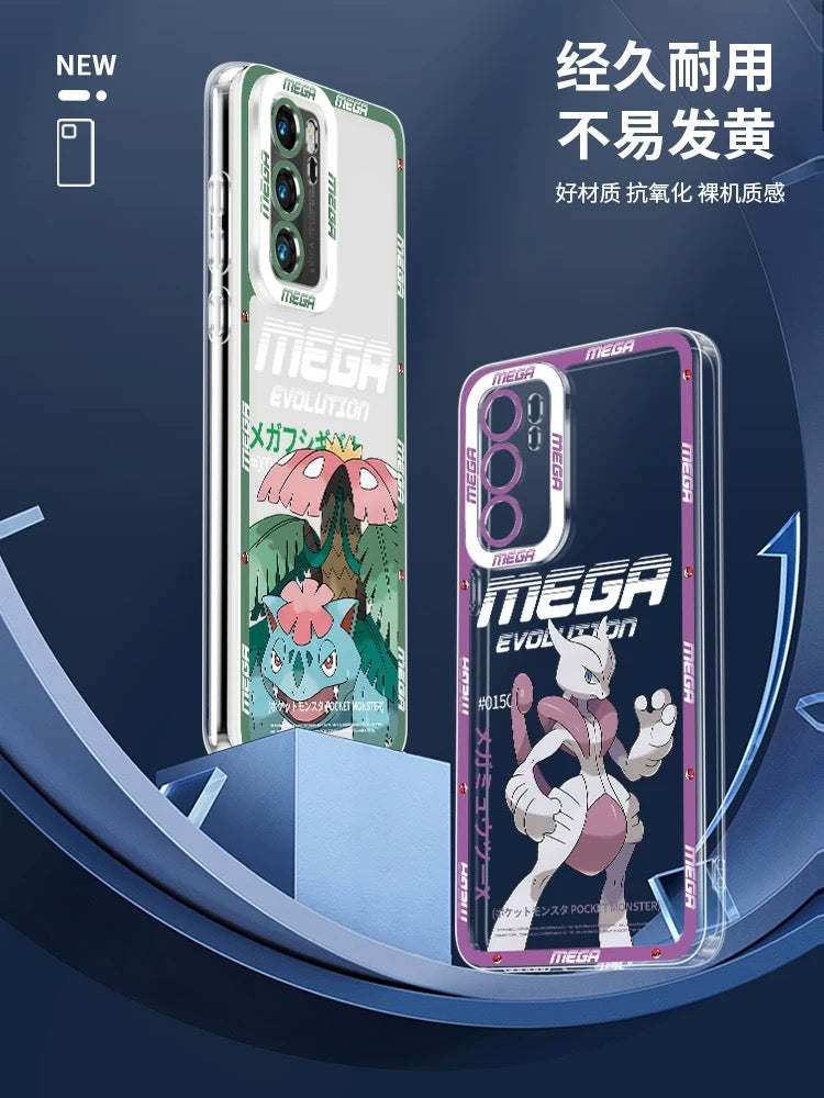 Japan Cartoon Pokemon Mega Evolution | Rayquaza Lucario Gengar Charizard X Y Tyranitar Scizor Metagross - Phone Case Samsung Galaxy S26 S25 S24 S23 S22 S21 FE Ultra Edge