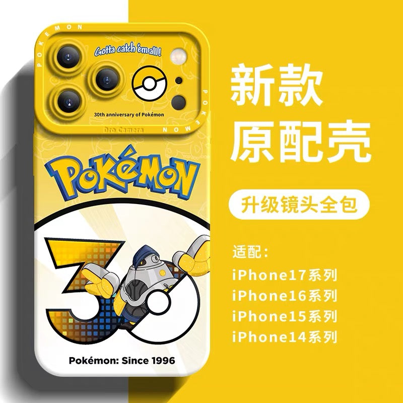 Japanese Cartoon Pokemon Silicone Case Pokemon 30 Anniversary Version Part29 | Roaring Moon Scream Tail Flutter Mane Great Tusk Iron Hands Iron Thorns Iron Jugulis Iron Valiant 8 Styles - iPhone Case 12 13 14 15 16 16e 17 17e 18 Pro Promax 12mini 13mini