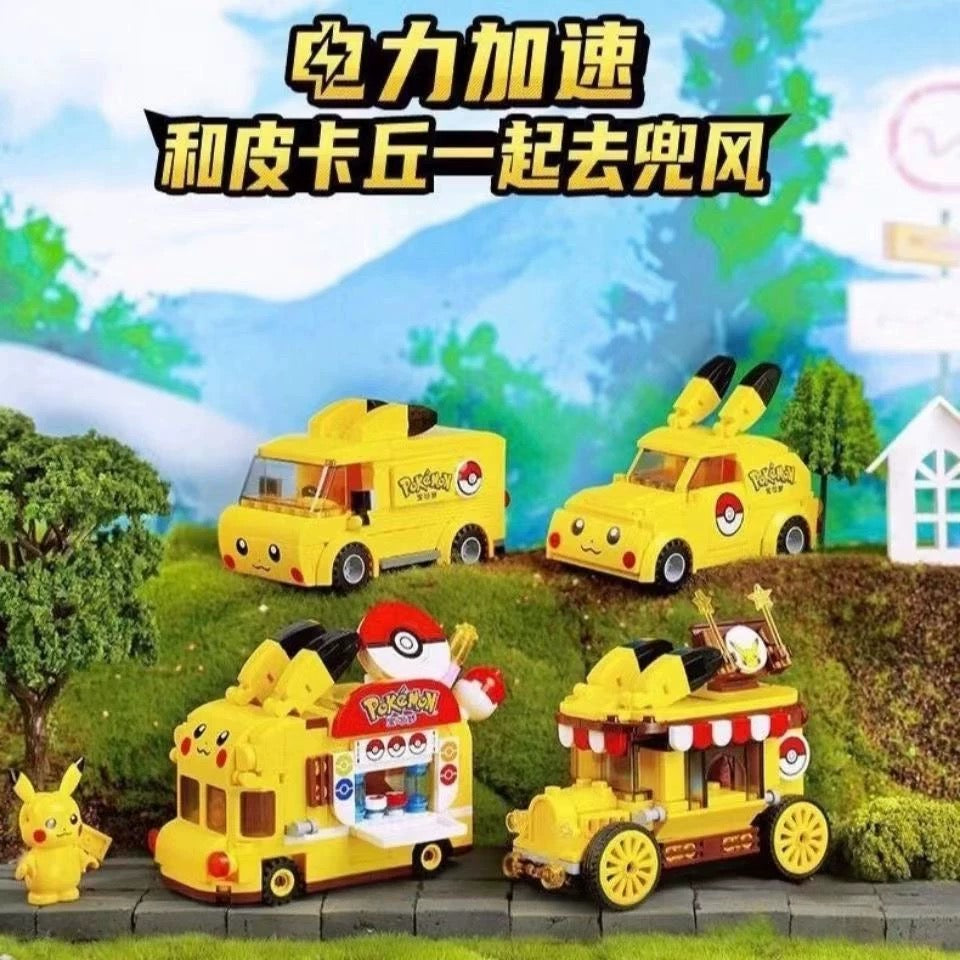 Pokemon Pikachu Build Blocks Car Serise | Car Bus Food Truck Pokeball Van - Building Blocks Toy Collections