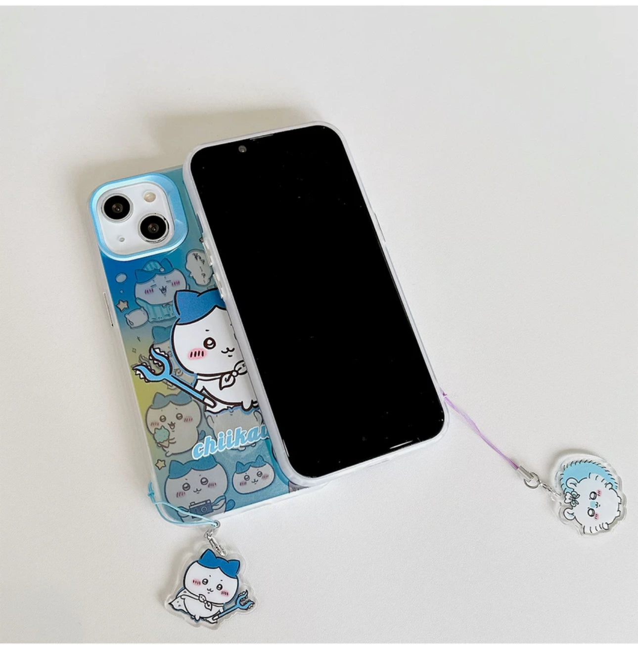 Japanese Cartoon iPhone Case with Strap | Laser ChiiKawa Hachiware Usagi Momonga - iPhone CasePhone Case  7 8 PLUS SE2 XS XR X 11 12 13 14 15 16 Pro Promax 12mini 13mini KawaiiGiftLand