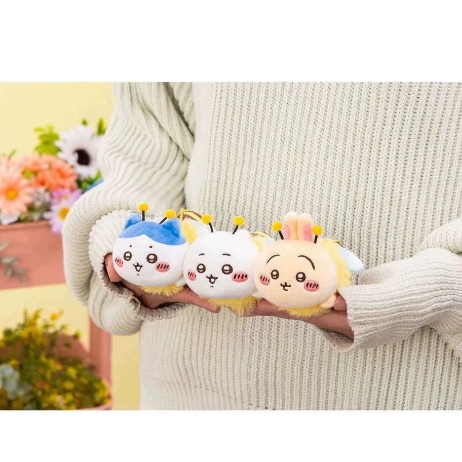 Japan ChiiKawa Spring Garden Series | Lovely Bee ChiiKawa Hachiware Usagi - Mini Plush Doll keychain
