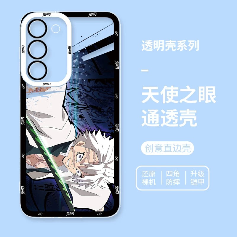 Japanese Anime Kimetsu no Yaiba Demon Slayer Horizontal Version | Kokushibou Tsugikuni Michikatsu Douma Gyoumei Sanemi Kanao Rengoku Uzui Nezuko - Phone Case Samsung Galaxy S26 S25 S24 S23 S22 S21 FE Ultra Edge