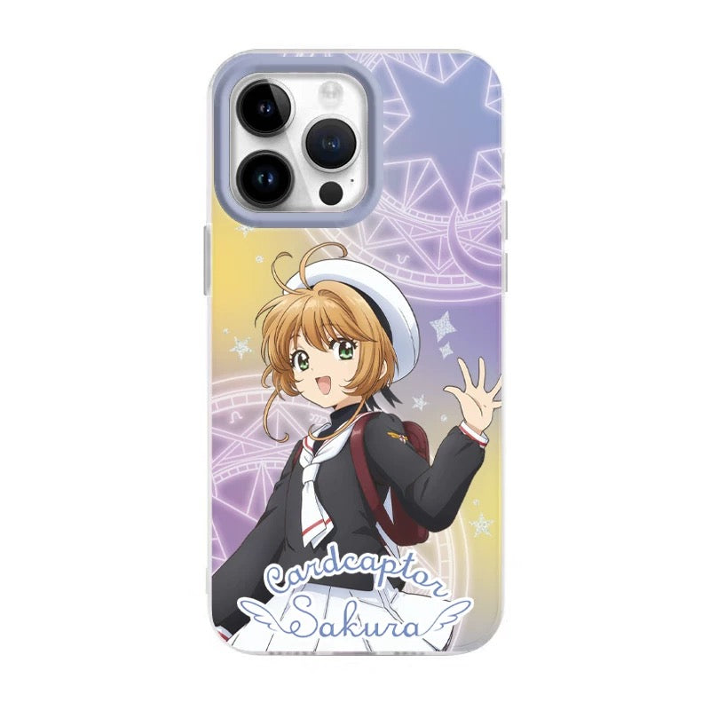 CardCaptorSakura Colourful Laser Case | Sakura Tomoyo Cerberus - iPhone Case 7 8 PLUS SE2 XS XR X 11 12 13 14 15 16 Pro Promax 12mini 13mini KawaiiGiftLand