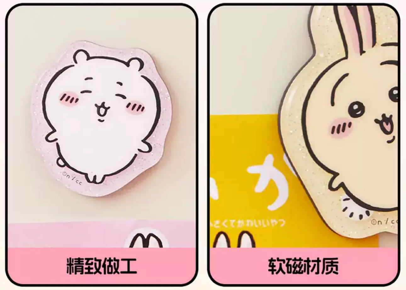 ChiiKawa X Miniso | ChiiKawa Hachiware Usagi Momonga Kurimanju Rakko Magnet with Card - Kawaii Item Cute Accessories KawaiiGiftLand