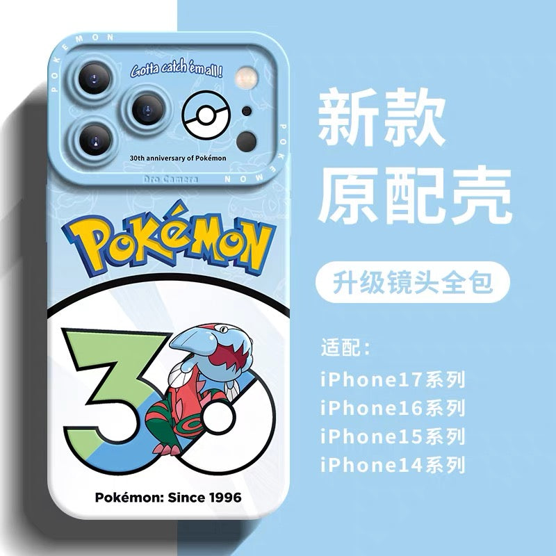 Japanese Cartoon Pokemon Silicone Case Pokemon 30 Anniversary Version Part30 | Morpeko Falinks Walking Wake Dracovish Slither Wing Gouging Fire Raging Bolt Iron Treads Iron Moth 9 Styles - Phone Case Samsung Galaxy S26 S25 S24 S23 FE Ultra Edge