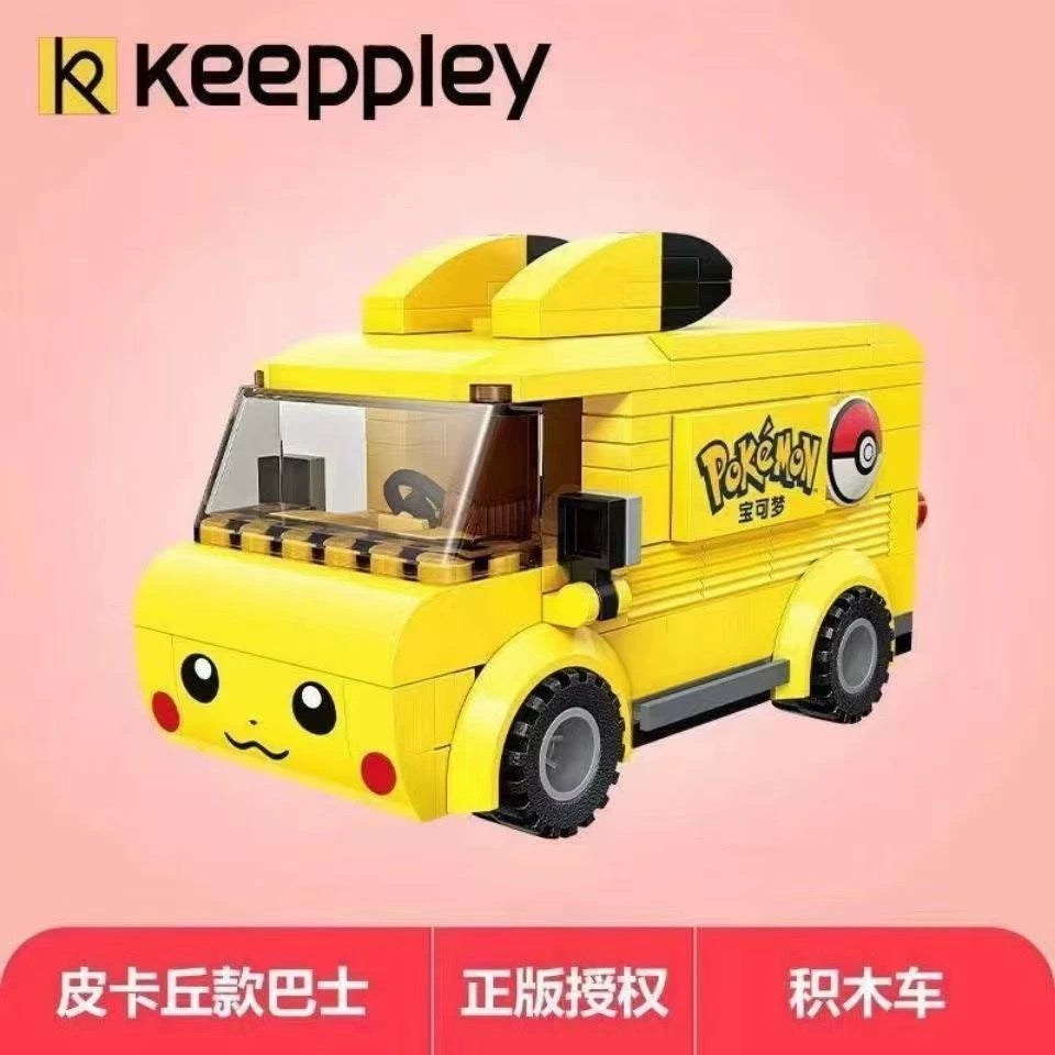 Pokemon Pikachu Build Blocks Car Serise | Car Bus Food Truck Pokeball Van - Building Blocks Toy Collections KawaiiGiftLand
