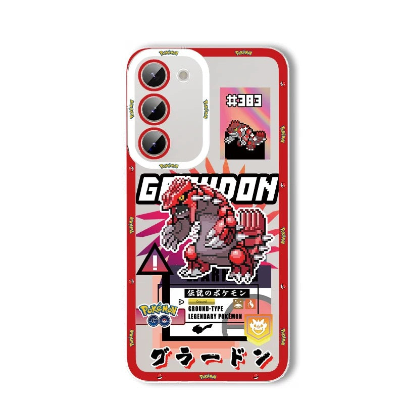 Japan Cartoon Pokemon Game Pixel Version | Ho-Oh Lugia Groudon Kyogre Entei Suicune Raikou Yveltal - Phone Case Samsung Galaxy S26 S25 S24 S23 S22 S21 FE Ultra Edge