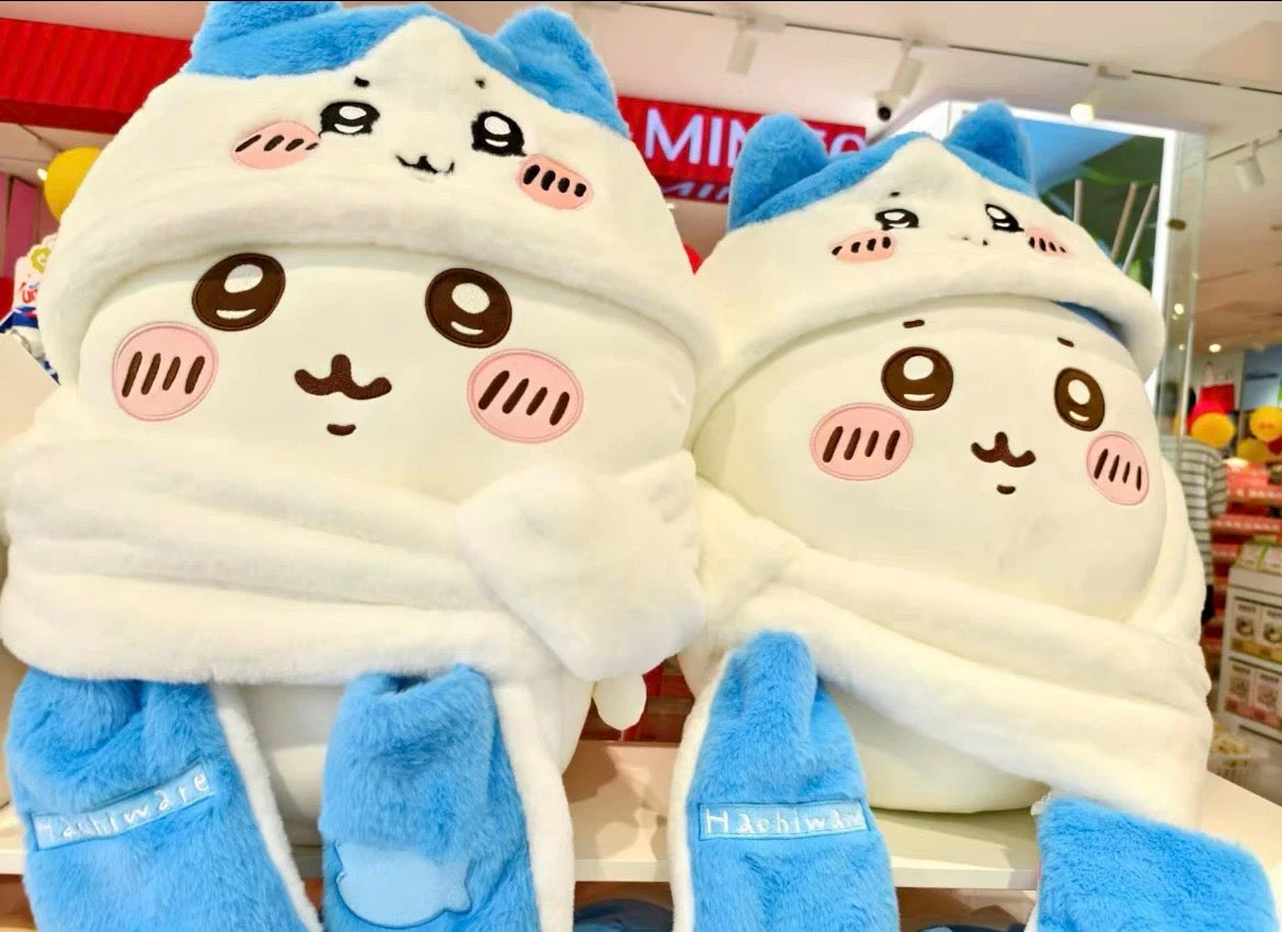 Miniso X ChiiKawa | Chiikawa Hachiware Usagi Hat with Scarf Hat - Winter Warm Accessory Outfits KawaiiGiftLand