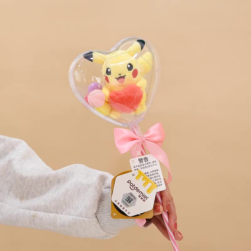 Japan Cartoon Pokemon | Pikachu Valentine Heart Flower  - Mascot Plush Doll Kawaii Decoration KawaiiGiftLand