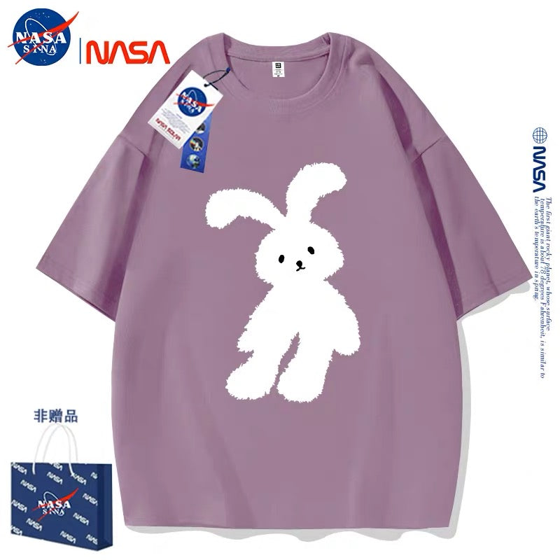 Cute Animals Rabbit Style T-Shirt Series | White Teddy Rabbit Part2 - Kawaii Fashion Items for Child & Adult