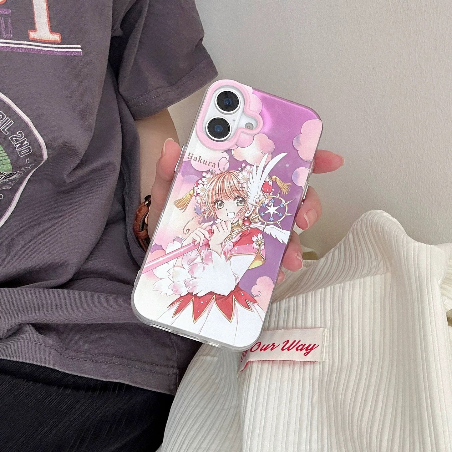 CardCaptorSakura Retro Comic Laser Case | Part 1 Dancing with Magic Wand - Phone Case Samsung Galaxy S26 S25 S24 S23 S22 S21 FE Ultra Edge